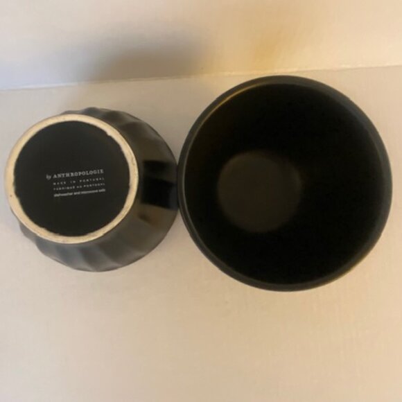 Anthropologie Matt Black 2 Cereal 2 Mini Latte Bowls - Picture 6 of 10